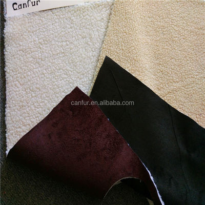 Lichtgelb 100% Polyester synthetischer Sherpa-Sueßstoff für Endkunden