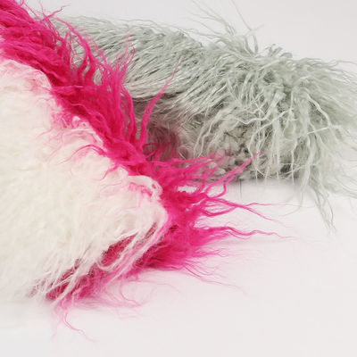 100% Acryl Frontmaterial Falsches Pelzgewebe Feste Farbe Langer Stapel aus für Heimtextilien