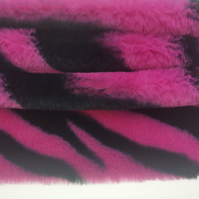 15 mm Strickot 100% Polyester sehr weich Zebra-Streifen-gedruckt falsches Kaninchenfell Gewebe
