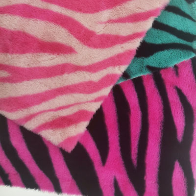 15 mm Strickot 100% Polyester sehr weich Zebra-Streifen-gedruckt falsches Kaninchenfell Gewebe