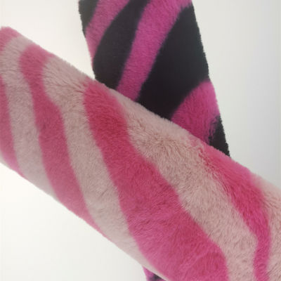 15 mm Strickot 100% Polyester sehr weich Zebra-Streifen-gedruckt falsches Kaninchenfell Gewebe