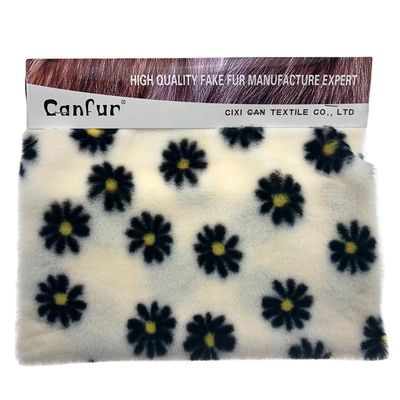 100% Polyester Weich Jacquard Muster Druck Kaninchen Pelzmantel für anspruchsvolle Anziehungskraft