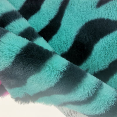 15 mm Strickot 100% Polyester sehr weich Zebra-Streifen-gedruckt falsches Kaninchenfell Gewebe