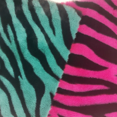 15 mm Strickot 100% Polyester sehr weich Zebra-Streifen-gedruckt falsches Kaninchenfell Gewebe