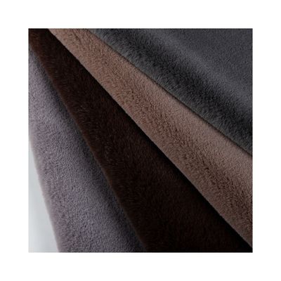 100% Polyester Frontmaterial Plüsch Fälschung Fell Stoff für Mantel kundenspezifisches Design