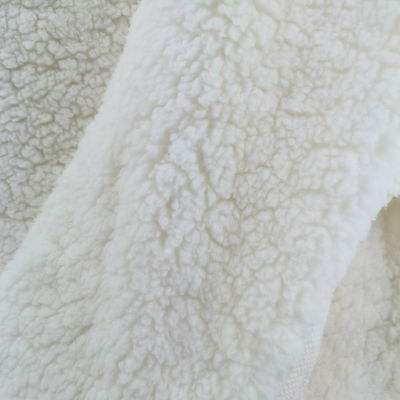 100% Polyester Gewirkt Warme weiße Farbe Sherpa Fleece Lining Stoff