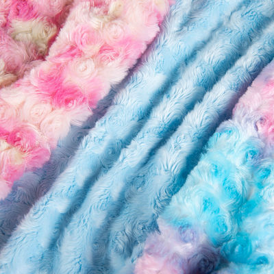 Tie-Dye-PV-Gewebe mit plüschigem Muster für 100% Polyester-Teppich/Spielzeug/Kleidung/Haustiermatte
