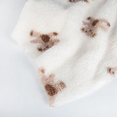 Weiches und gemütliches Teddybär Druck Fleece Stoff für Kinder Tragen 100% Polyester kundenspezifisch