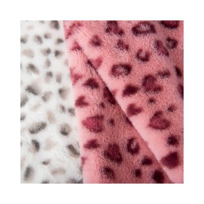 100% Polyester Sherpa Mehrfarbiger Leopard-Druck Kaninchenhaarkleidung für Winterkleidung