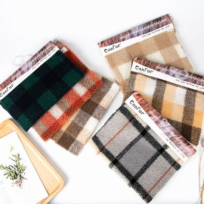 Home Textil 36F Dichte Plaid Jacquard Sherpa Fleece Stoff für Winterjacke und Mantel