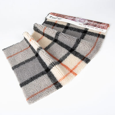 Home Textil 36F Dichte Plaid Jacquard Sherpa Fleece Stoff für Winterjacke und Mantel