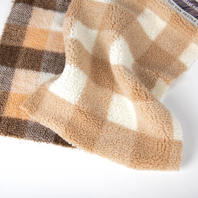 Home Textil 36F Dichte Plaid Jacquard Sherpa Fleece Stoff für Winterjacke und Mantel