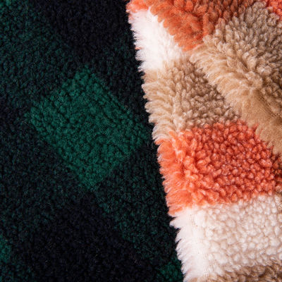 Home Textil 36F Dichte Plaid Jacquard Sherpa Fleece Stoff für Winterjacke und Mantel