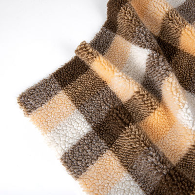 58/60" Breite Plaid Design Sherpa Fleece Falschfellstoff für Winterjacken und Mäntel