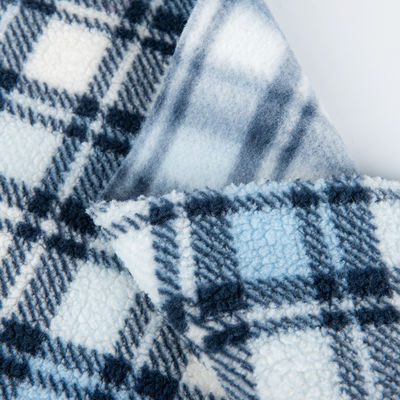 100% Polyester Textil Sherpa Fleece Stoff für Bekleidung Hartes Sherpa Druckdesign