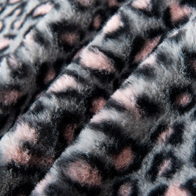 100% Polyester Super Weich Leopard Druck Kaninchen Fell Fälschung Fell Stoff für die Bekleidung