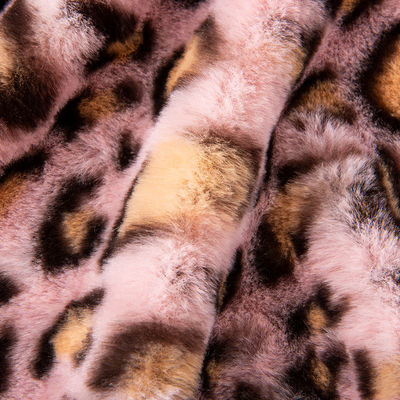 100% Polyester Super Weich Leopard Druck Kaninchen Fell Fälschung Fell Stoff für die Bekleidung