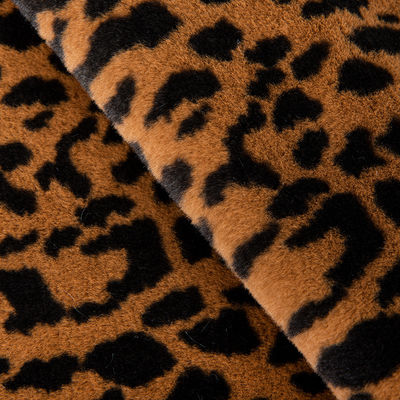 100% Polyester Super Weich Leopard Druck Kaninchen Fell Fälschung Fell Stoff für die Bekleidung