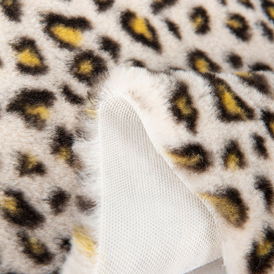 100% Polyester Super Weich Leopard Druck Kaninchen Fell Fälschung Fell Stoff für die Bekleidung