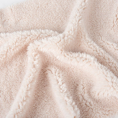 Geprägtes Super Soft 100 Polyester Strick Custom Mirco Sherpa Fleece Stoff für die Auskleidung