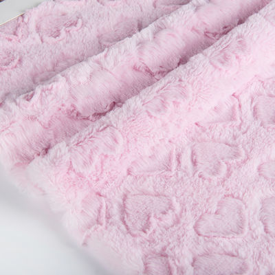 100% Polyester Kaninchen Falschfell Stoff für Wintermantel Weiches Pinselmuster Tricot gestrickt