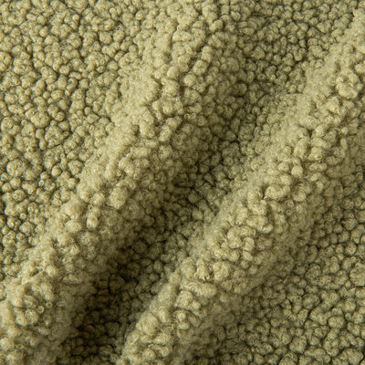 Modisches Plüschgewebe 300gm Probe kostenlos für 100% recyceltes Polyester Sherpa Teddy Gewebe