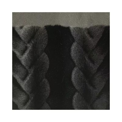 Soft Hand Feel Falsch schwarzer Mantel mit 1150 g/m Gewicht und gestrickte Rückentechniken