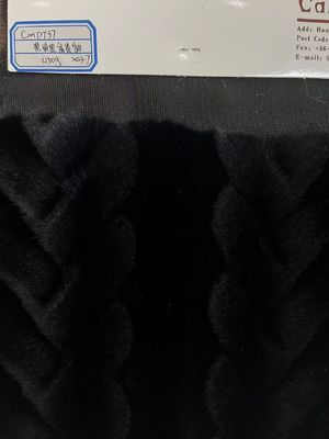 Soft Hand Feel Falsch schwarzer Mantel mit 1150 g/m Gewicht und gestrickte Rückentechniken